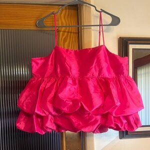 A New Day Pink Ruffled Crop Top